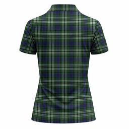 Haliburton Tartan Crest Women Polo Shirt Ferocious Lion Style