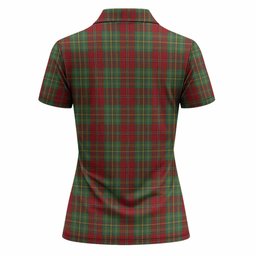 Leask Tartan Crest Women Polo Shirt Ferocious Lion Style
