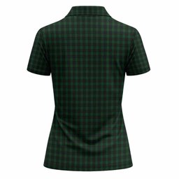 Graham Tartan Crest Women Polo Shirt Ferocious Lion Style