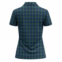Falconer Tartan Crest Women Polo Shirt Ferocious Lion Style