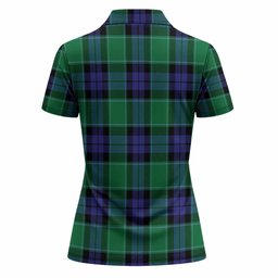 Haldane Tartan Crest Women Polo Shirt Ferocious Lion Style