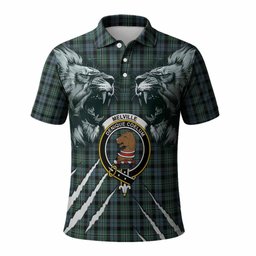 Melville Tartan Crest Polo Shirt Ferocious Lion Style