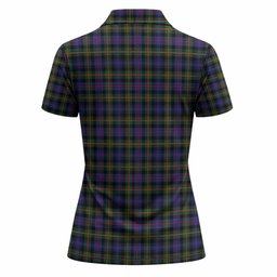 Fleming Tartan Crest Women Polo Shirt Ferocious Lion Style