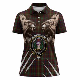 MacMaster (McMaster) Tartan Crest Women Polo Shirt Ferocious Lion Style