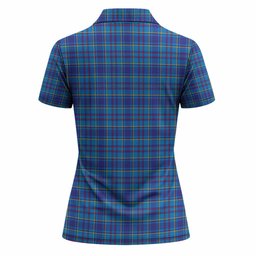 Mercer Tartan Crest Women Polo Shirt Ferocious Lion Style