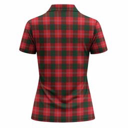 Fenton Tartan Crest Women Polo Shirt Ferocious Lion Style