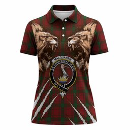 MacQuarrie (McQuarrie) Tartan Crest Women Polo Shirt Ferocious Lion Style