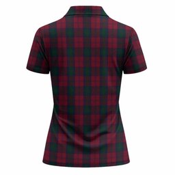Lindsay Tartan Crest Women Polo Shirt Ferocious Lion Style
