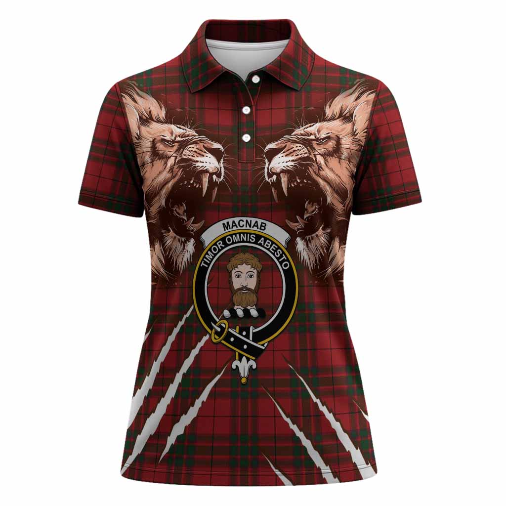 MacNab (McNab) Tartan Crest Women Polo Shirt Ferocious Lion Style
