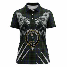 MacInnes (McInnes) Tartan Crest Women Polo Shirt Ferocious Lion Style
