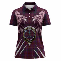 McCall (Caithness) Tartan Crest Women Polo Shirt Ferocious Lion Style