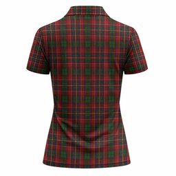 Innes Tartan Crest Women Polo Shirt Ferocious Lion Style