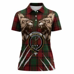 MacPhail (McPhail) Tartan Crest Women Polo Shirt Ferocious Lion Style