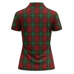 Lennox Tartan Crest Women Polo Shirt Ferocious Lion Style