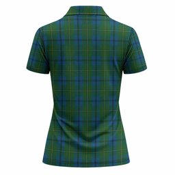 Johnstone (Johnston) Tartan Crest Women Polo Shirt Ferocious Lion Style