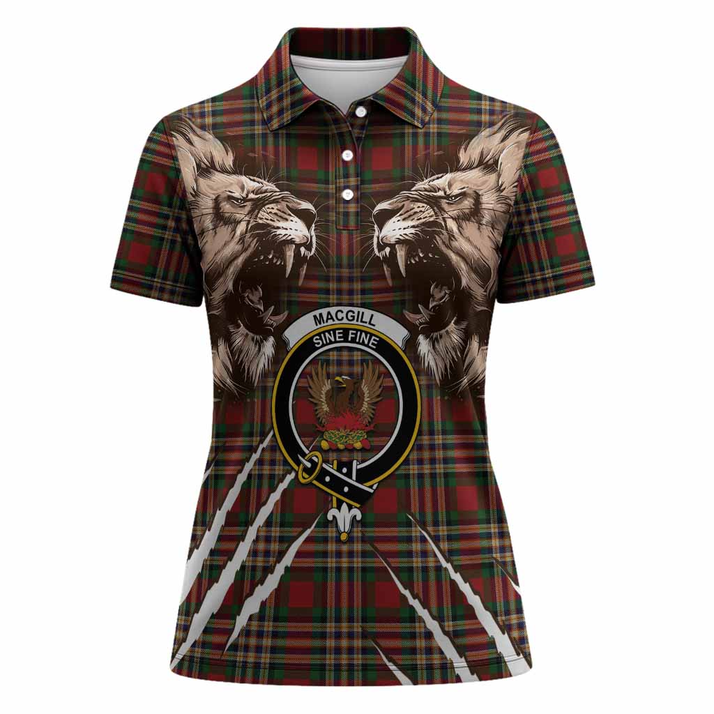 MacGill (MakGill) Tartan Crest Women Polo Shirt Ferocious Lion Style