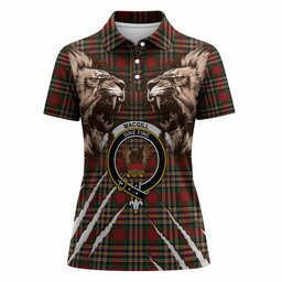 MacGill (MakGill) Tartan Crest Women Polo Shirt Ferocious Lion Style