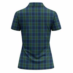 Marshall Tartan Crest Women Polo Shirt Ferocious Lion Style