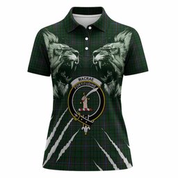 MacRae (McRae) Tartan Crest Women Polo Shirt Ferocious Lion Style
