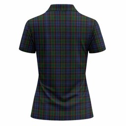 Fletcher Tartan Crest Women Polo Shirt Ferocious Lion Style