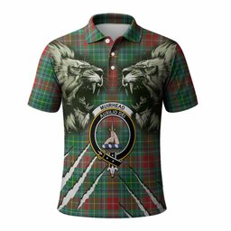 Muirhead Tartan Crest Polo Shirt Ferocious Lion Style