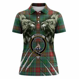 Muirhead Tartan Crest Women Polo Shirt Ferocious Lion Style