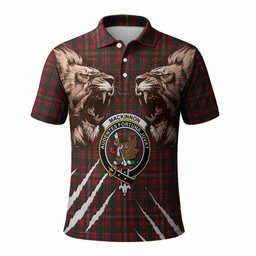 MacKinnon (McKinnon) Tartan Crest Polo Shirt Ferocious Lion Style