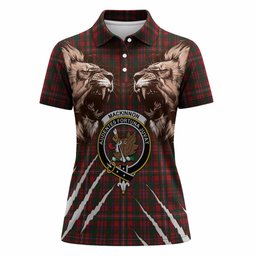 MacKinnon (McKinnon) Tartan Crest Women Polo Shirt Ferocious Lion Style