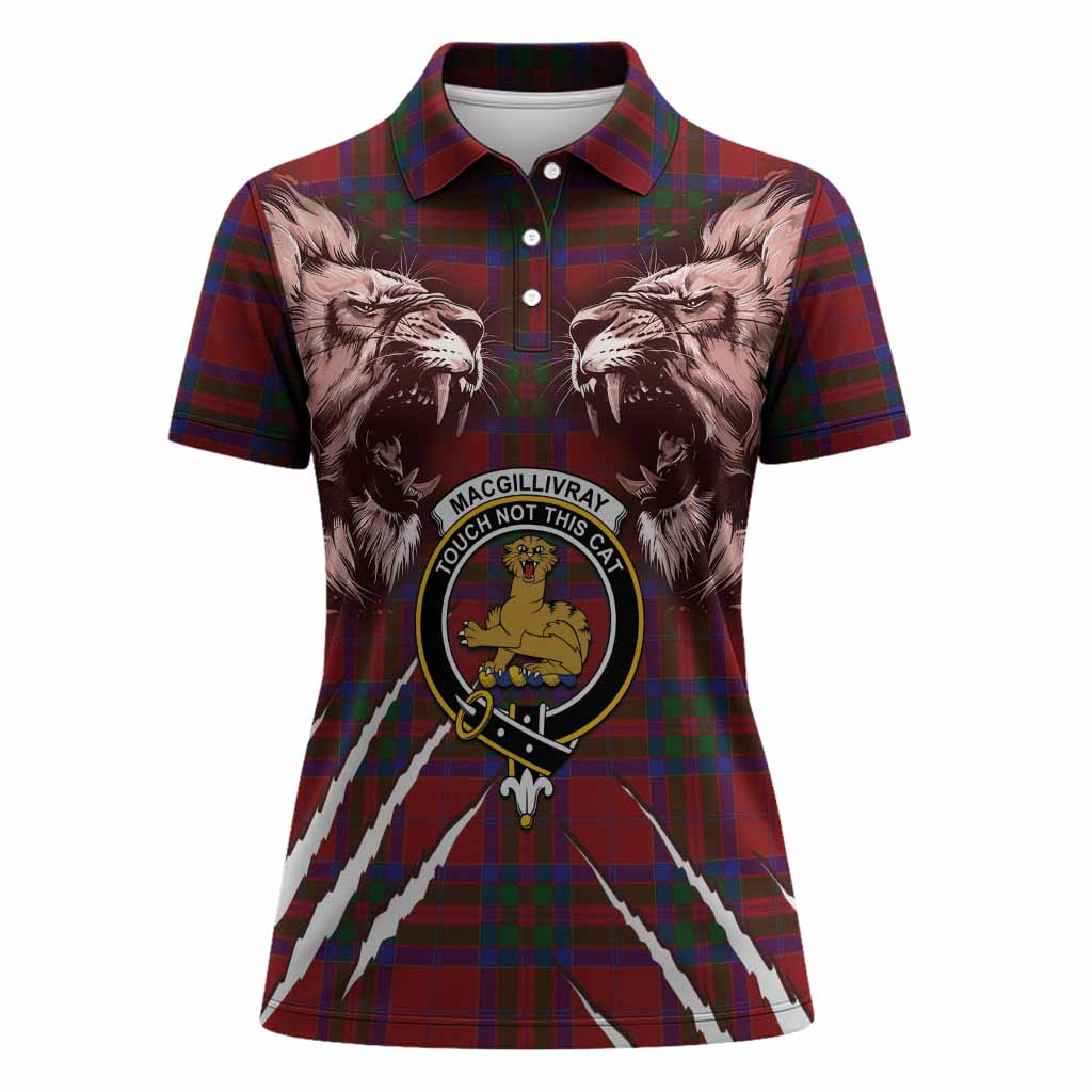 MacGillivray (McGillivray) Tartan Crest Women Polo Shirt Ferocious Lion Style