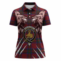 MacGillivray (McGillivray) Tartan Crest Women Polo Shirt Ferocious Lion Style