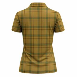 Houston Tartan Crest Women Polo Shirt Ferocious Lion Style