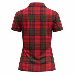 Heron Tartan Crest Women Polo Shirt Ferocious Lion Style