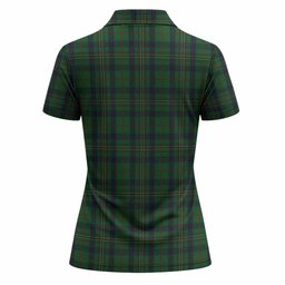 Kennedy Tartan Crest Women Polo Shirt Ferocious Lion Style