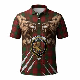 MacPhee (McPhee) Tartan Crest Polo Shirt Ferocious Lion Style