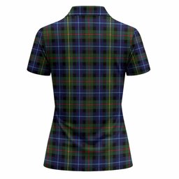Smith Tartan Crest Women Polo Shirt Ferocious Lion Style