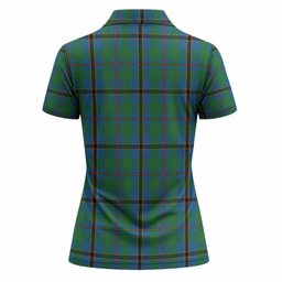 Snodgrass Tartan Crest Women Polo Shirt Ferocious Lion Style