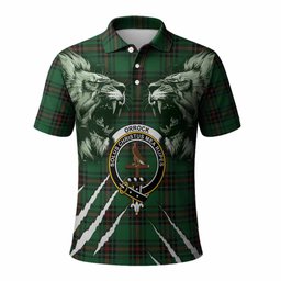 Orrock Tartan Crest Polo Shirt Ferocious Lion Style
