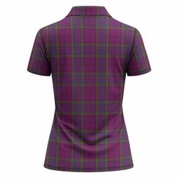Wardlaw Tartan Crest Women Polo Shirt Ferocious Lion Style