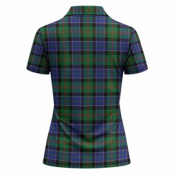 Paterson Tartan Crest Women Polo Shirt Ferocious Lion Style