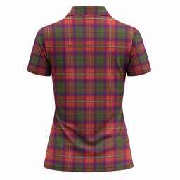 Wauchope Tartan Crest Women Polo Shirt Ferocious Lion Style