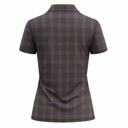 Shaw Tartan Crest Women Polo Shirt Ferocious Lion Style