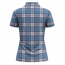 Roberton Tartan Crest Women Polo Shirt Ferocious Lion Style