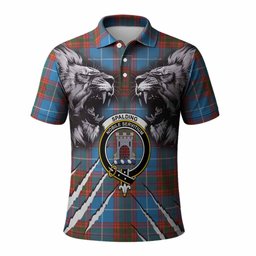 Spalding Tartan Crest Polo Shirt Ferocious Lion Style