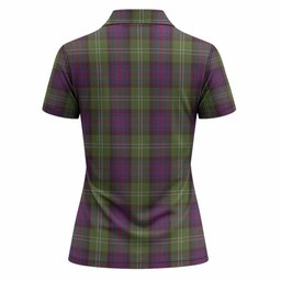 Sutherland Tartan Crest Women Polo Shirt Ferocious Lion Style