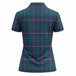 Sandilands Tartan Crest Women Polo Shirt Ferocious Lion Style