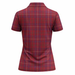 Rose Tartan Crest Women Polo Shirt Ferocious Lion Style
