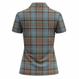 Walkinshaw Tartan Crest Women Polo Shirt Ferocious Lion Style