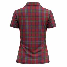 Sinclair Tartan Crest Women Polo Shirt Ferocious Lion Style