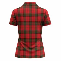 Adair Tartan Crest Women Polo Shirt Ferocious Lion Style
