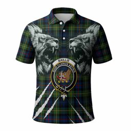 Baillie (Bailey) Tartan Crest Polo Shirt Ferocious Lion Style